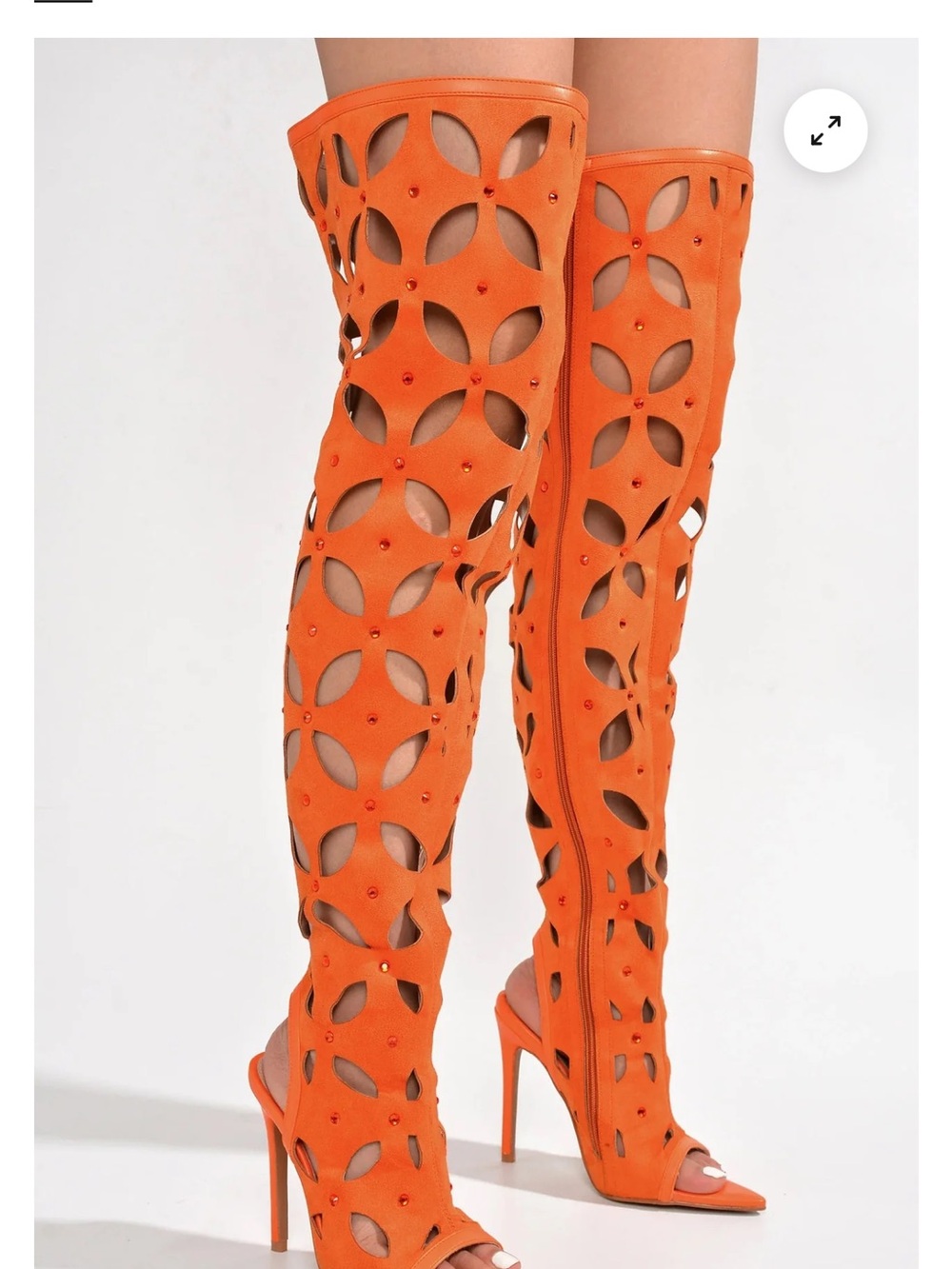 CAPE ROBBIN RHINESTONE THIGH HIGH TRIM BOOTS